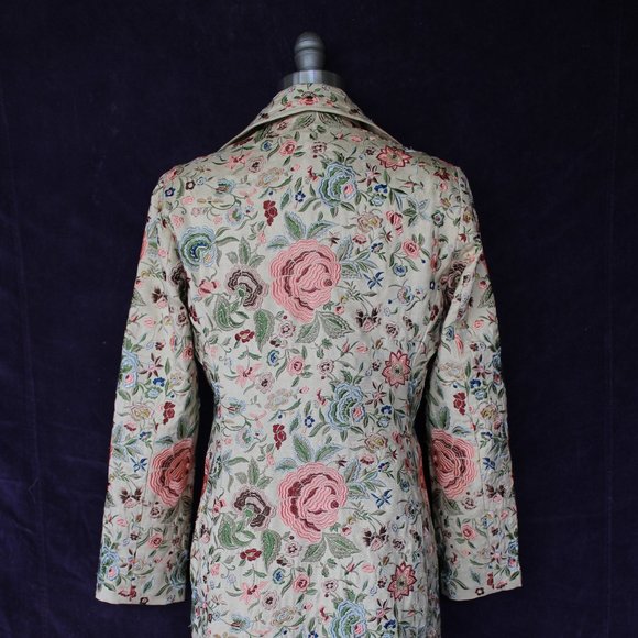 Johnny Was Biya JWLA Silk floral rose Embroidered duster princess coat Jacket S - Picture 9 of 11
